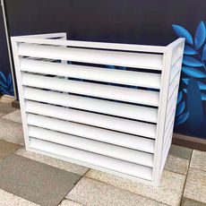 Алюминиевые жалюзи 尺寸护栏防雨格栅铝百叶窗不锈钢空调外机罩百叶空调罩白色咖啡色