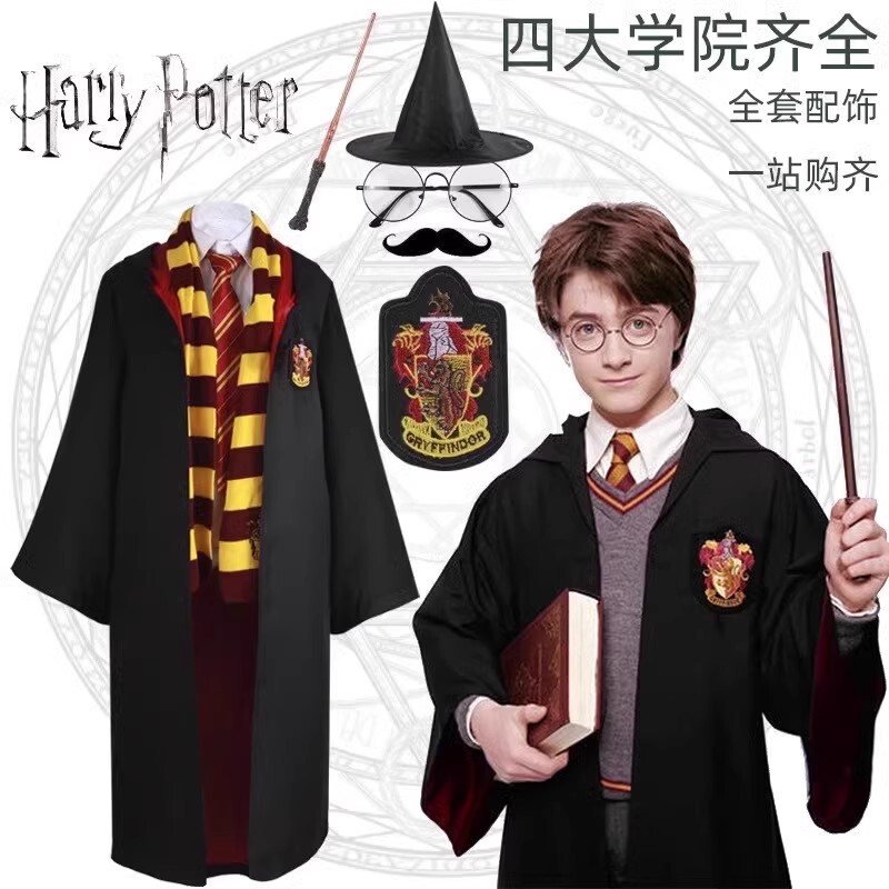 Harry Potter Academy Robe Magic Cosplay Costume Halloween Cloak Tie Adult and Children's Clothing