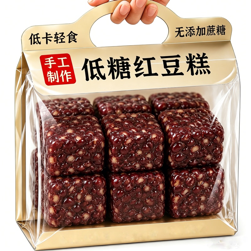 Sugar-Free Red Bean Cake Breakfast Meal Replacement Filling Pastry for Sugar Control Period, Fat Reduction, Fitness, Craving Relief, Healthy Whole Grain Delicacy Sugar-Free Red Bean Cake Breakfast Meal Replacement Filling Pastry for Sugar Control Period, Fat Reduction, Fitness, Craving Relief, Healthy Whole Grain Delicacy