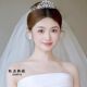 新款高级新娘锆石皇冠头饰韩式简约公主王冠发饰缎面鱼尾婚纱配饰
