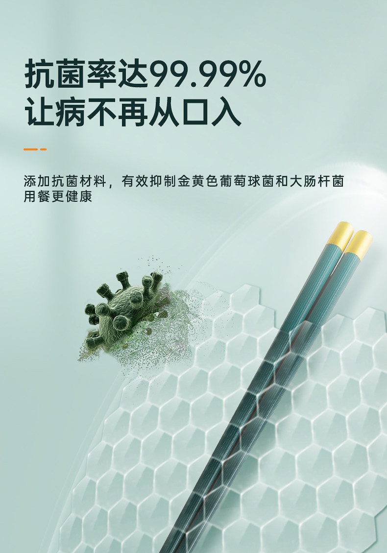 安享好物 安享A级筷子-炊大皇圆福 抗菌合金筷  