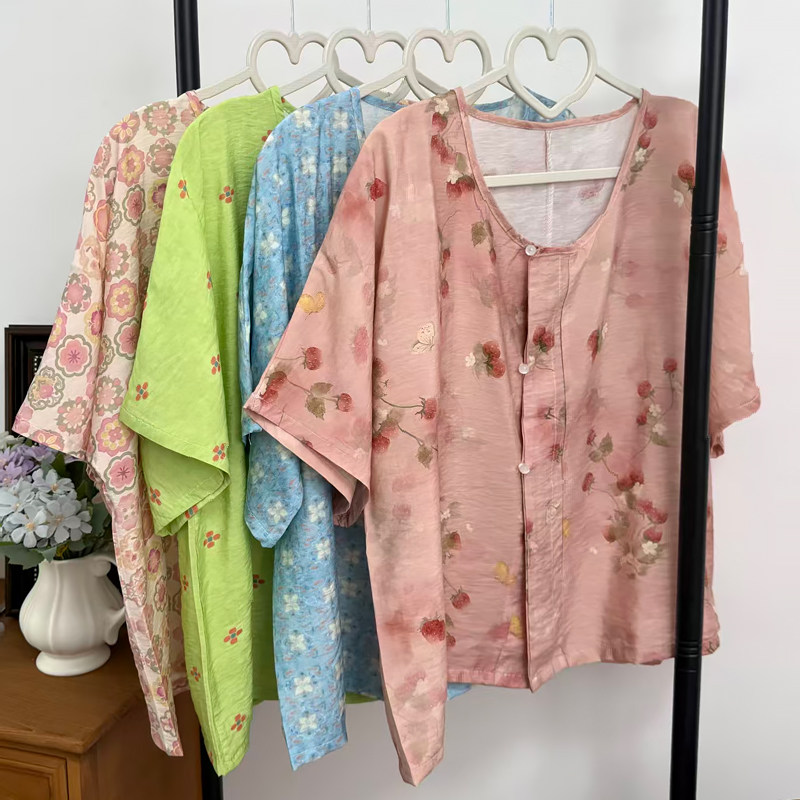 Wanyuegeオリジナル漢服タンリン半袖唐貝子普段使い通勤万能新中国風レーヨントップス夏物