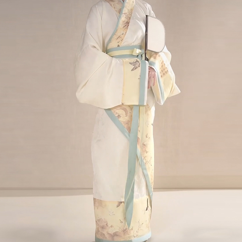 Reproduction Warring States Robe 2026 New Improved Ancient Costume Cross-Collar Wide-Sleeve Shirt High-End Exquisite Curved Hem Hanfu Dress