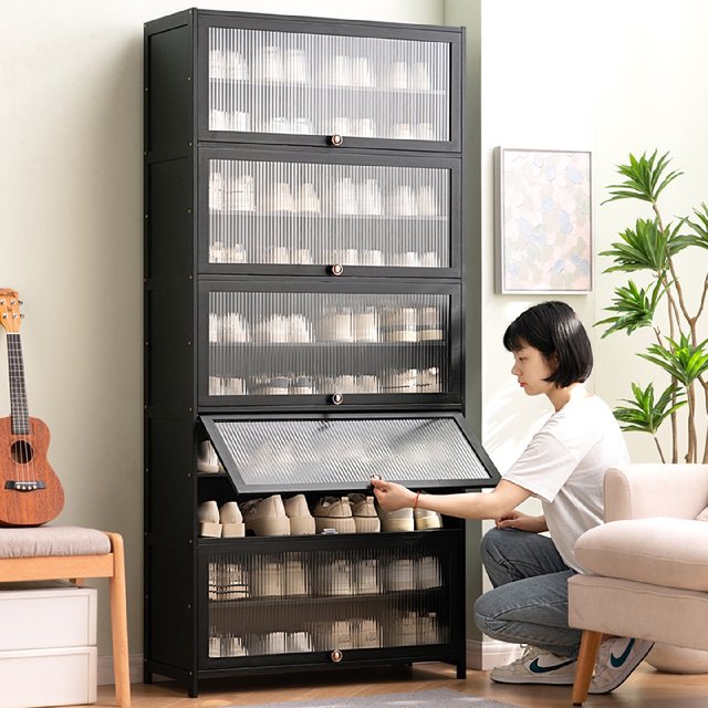 Simple shoe rack shoe cabinet wooden dormitory occupying a small floor space multi-layer dustproof entry shoe rack storage rack