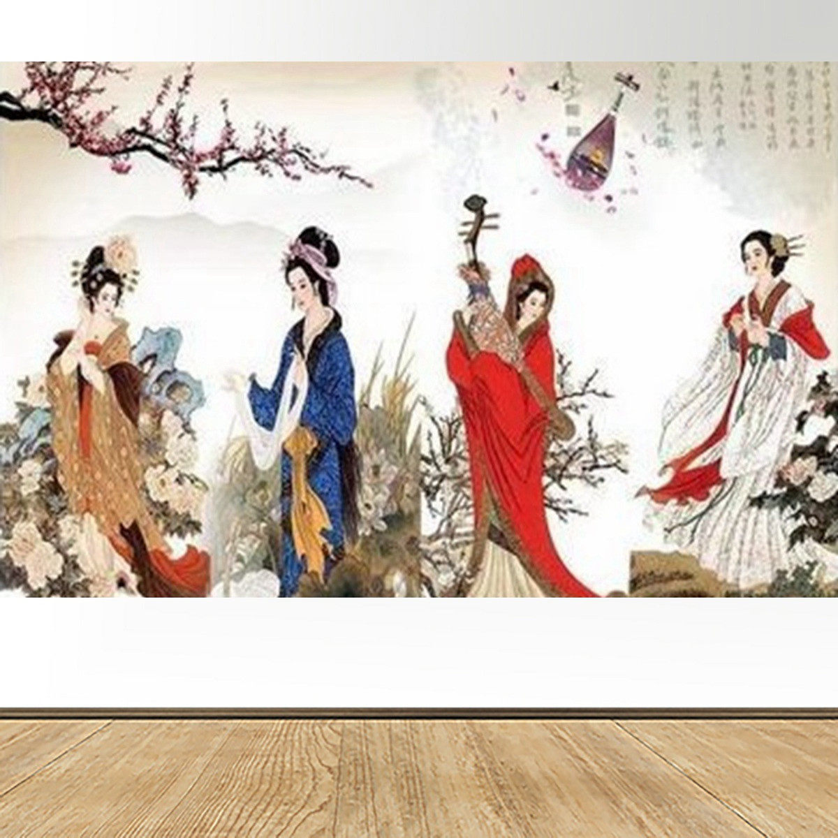 古代四大美女装饰壁画西施貂蝉王昭君杨贵妃画像中式客厅挂画贴画