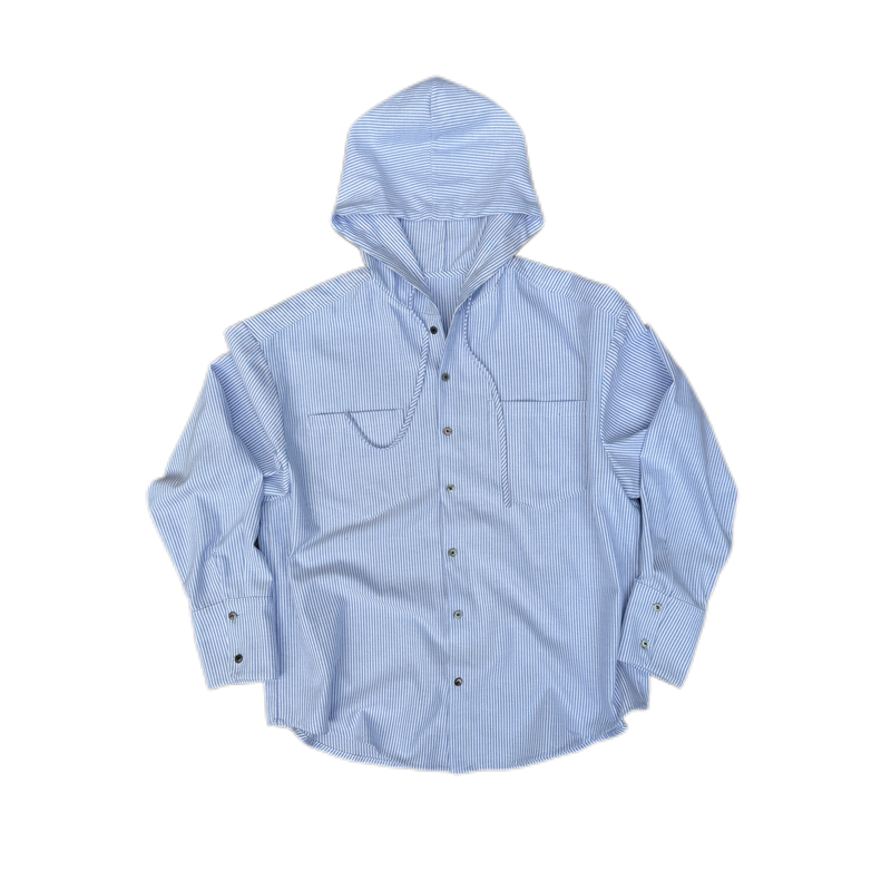 Notmyfault Blue Striped Hooded Shirt