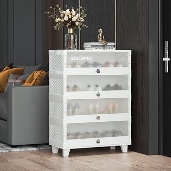 Simple integrated shoe rack for home installation-free folding shoe box door shoe storage cabinet storage artifact saves space