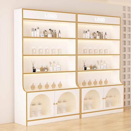 妆品展示柜产甲品美容柜院美陈列化子玻璃门护肤品置物架多层货架