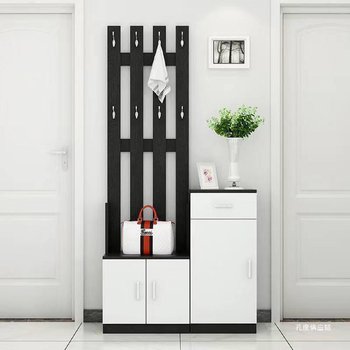 Integrated bedroom storage floor-standing clothes rack shoe cabinet entrance living room home modern door hanger simple entrance door