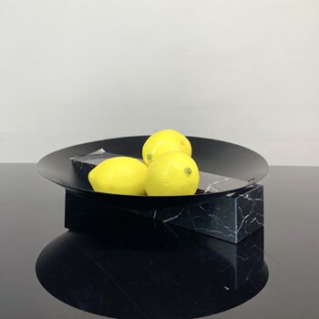 Simple modern black marble geometric fruit tray storage tray creative fruit tray living room coffee table dining table tray