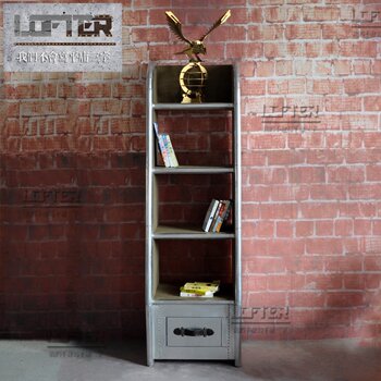 Aluminum leather rivet bookshelf postmodern furniture loft industrial style metal personalized office bookshelf display cabinet