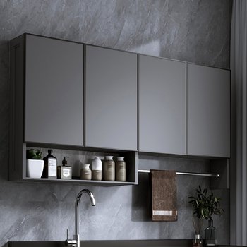 Aluminum alloy balcony hanging cabinet wall hanging storage cabinet washing machine wall cabinet bathroom wall space aluminum storage cabinet