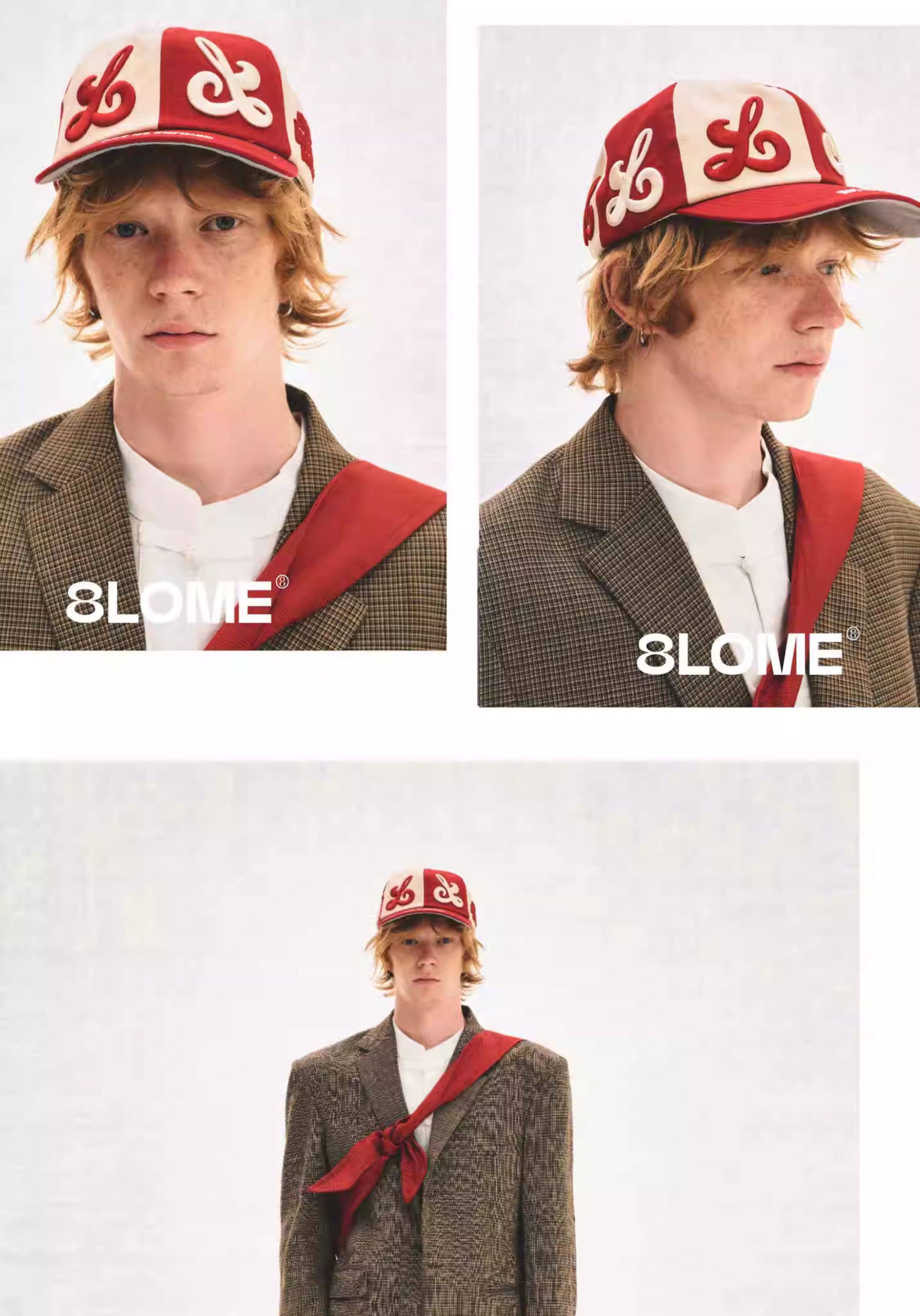 8LOME Red White Tai Chi Embroidered Flat-Brim Baseball Cap