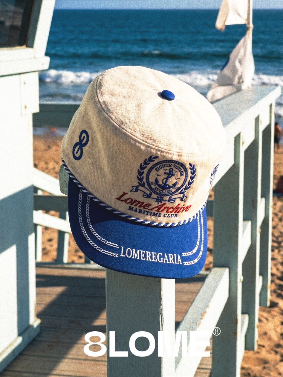 8LOME Cotton Embroidered Flat-Top Baseball Cap