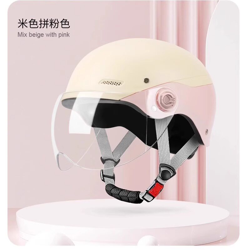 New National Standard 3C Certified Electric Vehicle Helmet, Suitable for All Seasons, Men's and Women's Models, Half Helmet for Electric Bikes, Motorcycle Safety Helmet