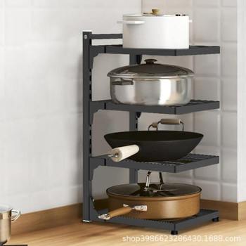 Kitchen cabinet multi-layer pot rack furniture household multi-function pot adjustable stove storage rack under sink storage rack