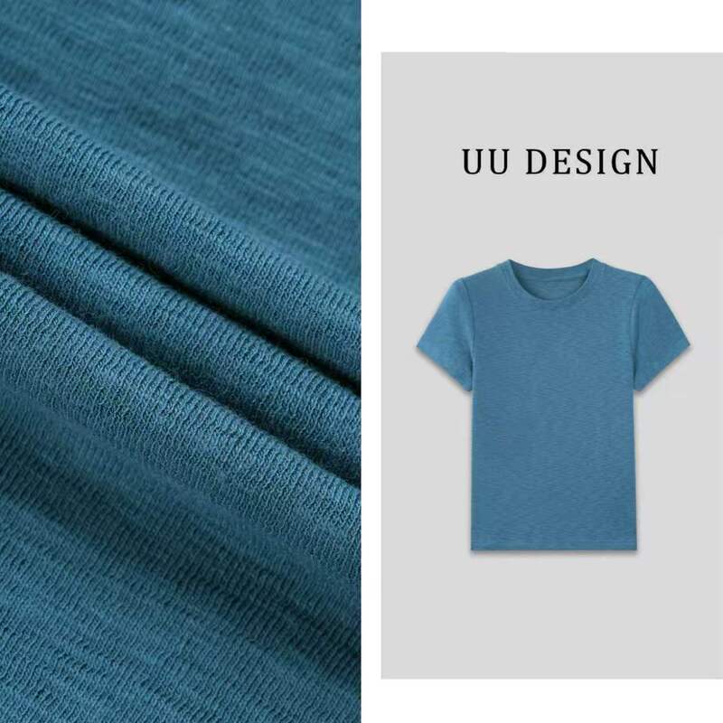 Uu.【Blue Dream Island】Short-Sleeved Round-Neck Cotton and Linen Women's T-Shirt, Simple, Comfortable, Versatile, Solid Color, Regular Shoulder 770844