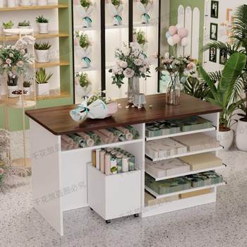 80-high multi-function cash register operation table flower arrangement display table wrapping paper storage cabinet flower shop flower stand table can be pulled