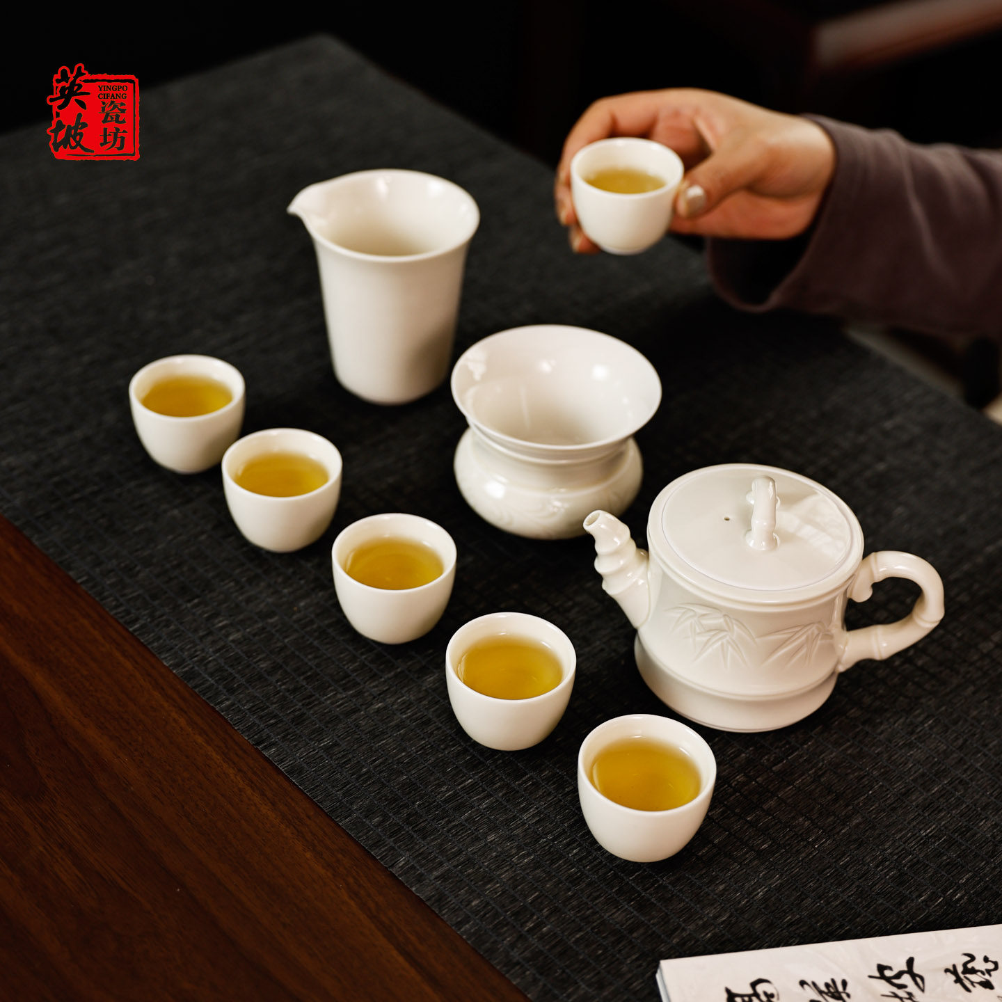 Чайный сервиз из белого фарфора Dingyao, легкий роскошный бытовой китайский чайный сервиз Кунг-фу, чайная чашка 2025 года, новая подарочная коробка для пожилых людей Изображение 1