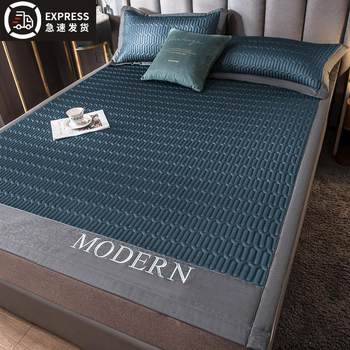 Latex mat two-piece set for summer washable summer mattress bed sheets for people air conditioning ice silk soft mattress bed sheet three-piece set