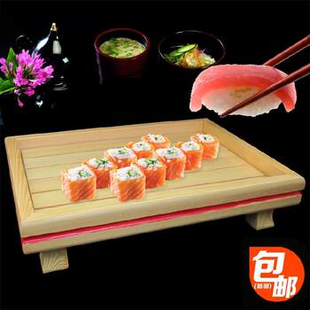 Direct selling japanese and korean cuisine sushi sashimi ice tray seafood container sushi plate japanese food box tall wooden container