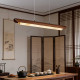 Song Dynasty aesthetic solid wood restaurant chandelier Japanese natural style study room simple Zen work table tea room long strip