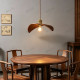 Song Dynasty Aesthetic Solid Wood Dining Room Chandelier, Mid-Century Style Walnut Color, Simple Zen Style, Suitable for Cafes, Tea Rooms, Study Rooms, and Guesthouses