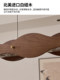 Song Dynasty Aesthetic Restaurant Chandelier Designer Solid Wood Vintage Style Tea Room Bar Counter Minimalist Study Room Linear Strip Light Fixture