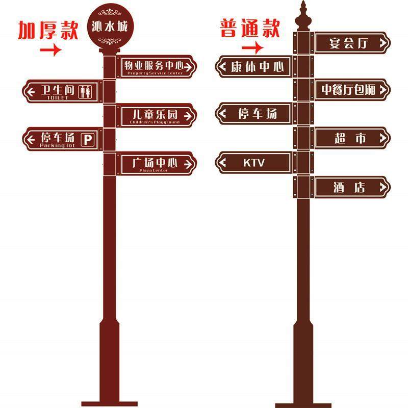 旅游景区导视牌定制|小区道路分流牌立式标识牌|景区/小区必备的高颜值导视系统!-路标-淘宝好物网