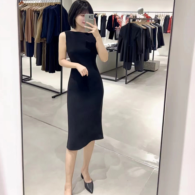 Original Th Spot Women's Clothing Tristery Blended Boat Neck Slim Dress Fishtail Dress L 0109606