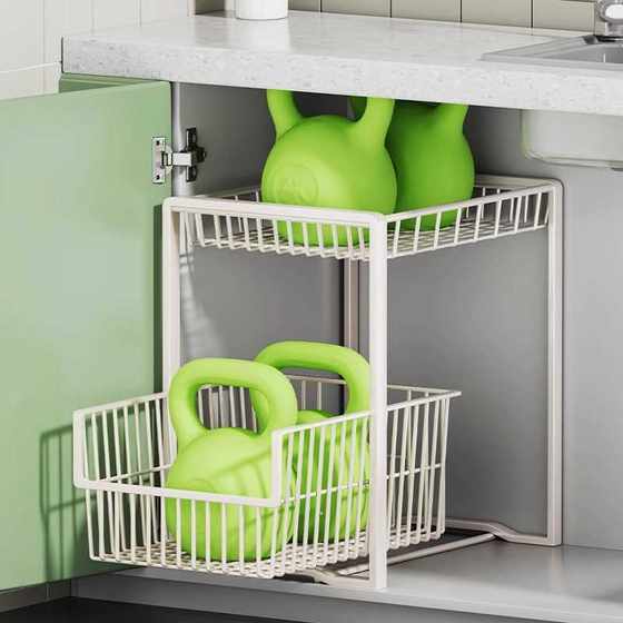 下水槽置物架抽拉式浴室柜下收纳盒多层卫生间洗手台下柜子分层架