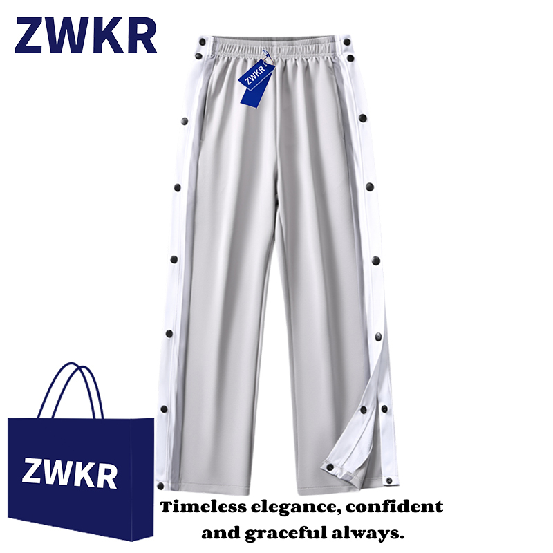 American-Style Straight-Leg Button-Up Pants for Men, Summer Side-Button Full-Open Quick-Release Basketball Sports Pants, Wide-Leg Casual Sweatpants American-Style Straight-Leg Button-Up Pants for Men, Summer Side-Button Full-Open Quick-Release Basketball Sports Pants, Wide-Leg Casual Sweatpants