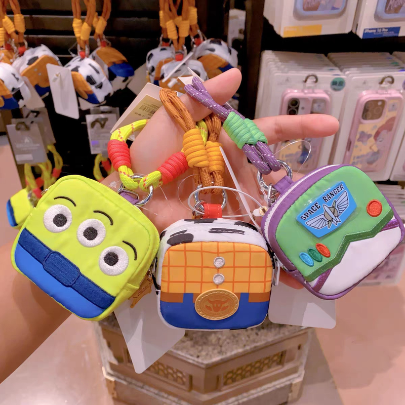 Shanghai Disney Domestic Distributor: Buzz Lightyear, Huggy Wuggy, and Three-Eyed Alien Cartoon Coin Purse, Earphone Case, Storage Bag