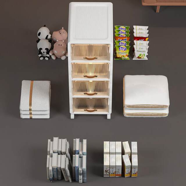 Source material factory storage cabinet Home bedroom living room plastic storage transparent integrated living room