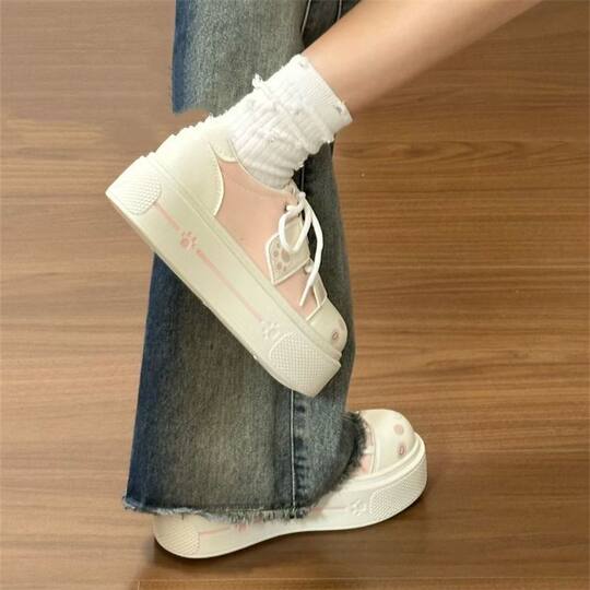 相伴XIANGBAN幽灵旗帜 GURURU原创宅系亚文化百搭少女厚底帆布鞋