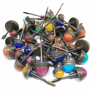 Piedra variada hecha a mano, material de tapa de botella de rapé antigua antigua, cobre, rojo, verde, azul, rosa, naranja, pequeños accesorios de regalo