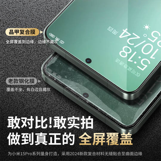 Red Armor Is Suitable for Xiaomi 15Pro Crystal Armor Composite Film Xiaomi15 Satellite Version High-Definition Full-Screen Coverage Mobile Phone Film