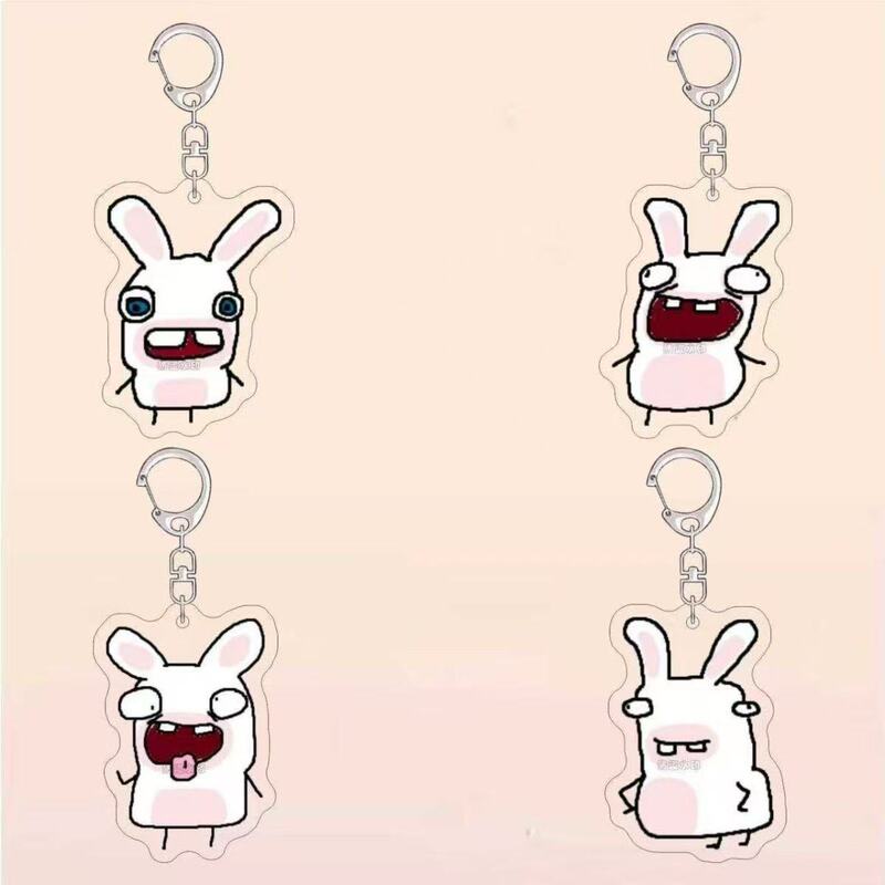 Crazy Rabbit Cute Abstract Acrylic Keychain Creative Hanging Ornament Gift Accessory for Classmates and Best Friends Crazy Rabbit Cute Abstract Acrylic Keychain Creative Hanging Ornament Gift Accessory for Classmates and Best Friends