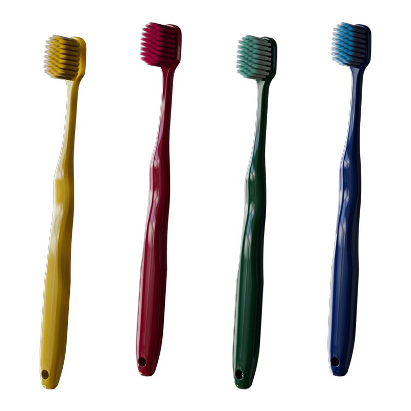 网红成人款宽头软毛火焰刷丝牙刷8支装男女士家用情侣家庭可定制