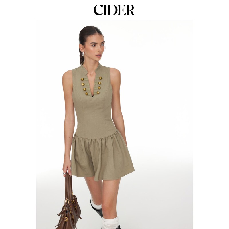 Cider2026 Summer New Product V Neck Metal Decorated A-Line Mini Dress 115479814 Cider2026 Summer New Product V Neck Metal Decorated A-Line Mini Dress 115479814