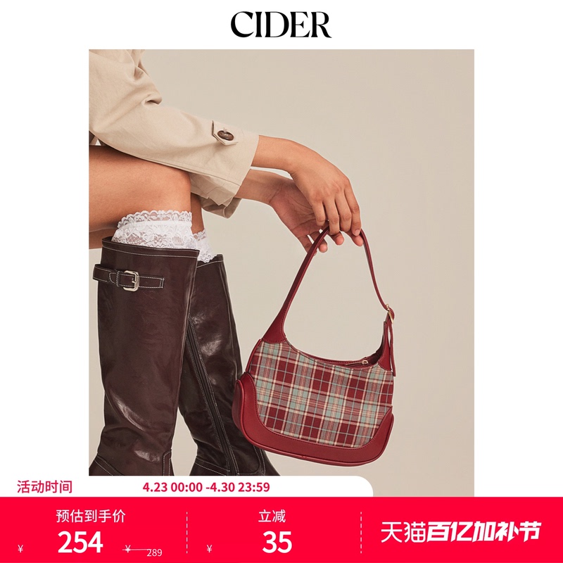 Cider2025 Autumn and Winter New Women's Plaid Shoulder Bag 114923843