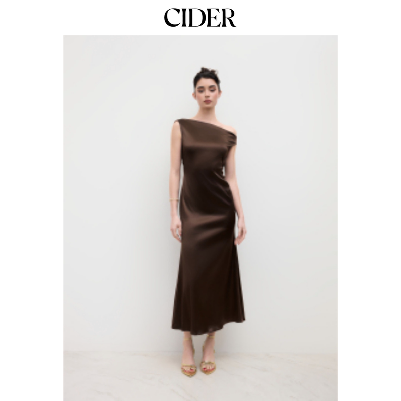 Cider Satin Asymmetrical Neckline Backless Long Dress 114449431 Cider Satin Asymmetrical Neckline Backless Long Dress 114449431