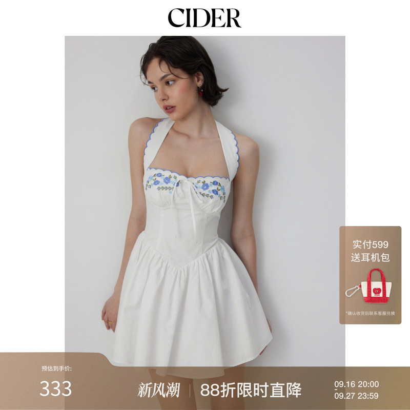 Cider2026 Early Autum New Floral Halterneck Short-Sleeved Embroidered Bow Mini Dress 115530499 Cider2026 Early Autum New Floral Halterneck Short-Sleeved Embroidered Bow Mini Dress 115530499