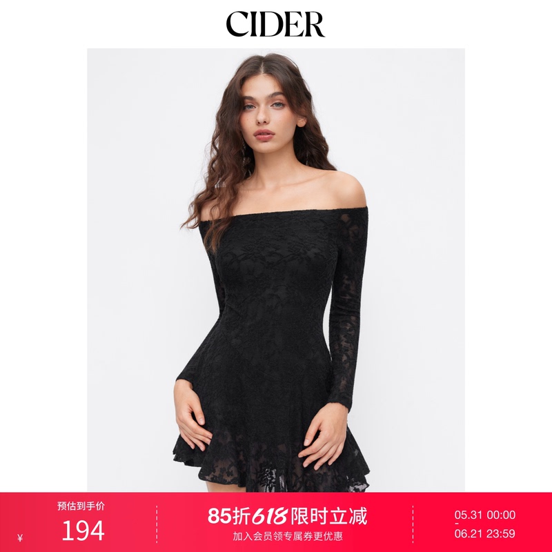 Cider Cotton Blend Lace Off-Shoulder Floral Ruffle Mini Dress 114976434 Cider Cotton Blend Lace Off-Shoulder Floral Ruffle Mini Dress 114976434