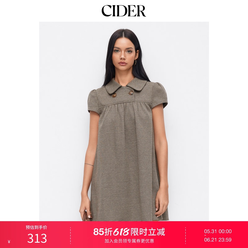 Cider Peter Pan Doll Collar American Retro Plaid Polka Dot Dress 114967589 Cider Peter Pan Doll Collar American Retro Plaid Polka Dot Dress 114967589
