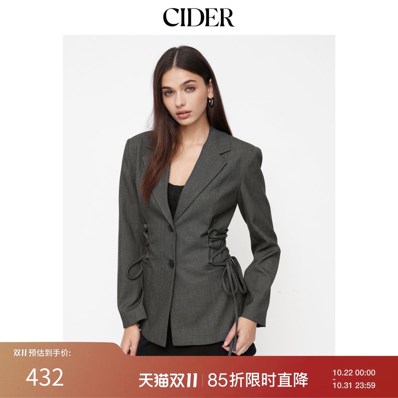 Cider Lapel Tie Button Loose Blazer 114964632 Cider Lapel Tie Button Loose Blazer 114964632
