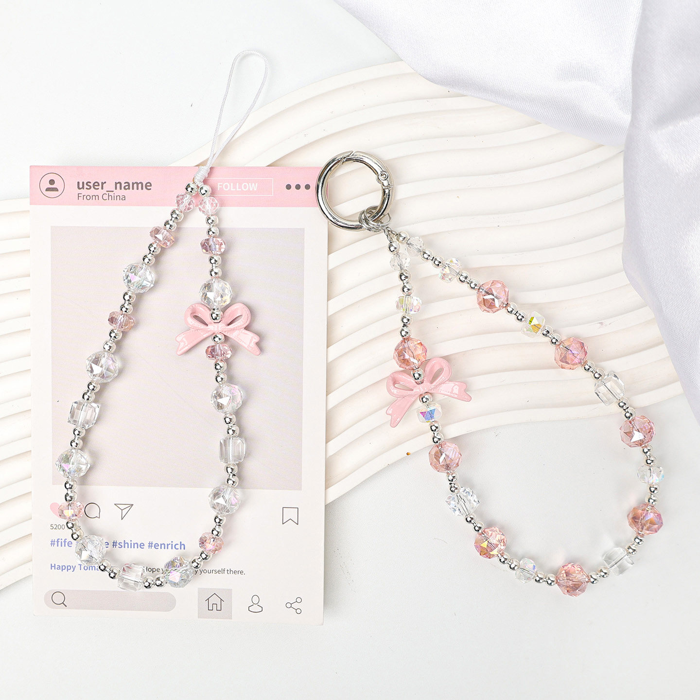 Original, beautiful rhinestone super sparkly phone charm, high-quality lanyard, beaded CCD bag chain, crystal pendant.