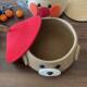 Cartoon woven storage basket with cover desktop storage basket bedside dormitory keys snacks socks miscellaneous cosmetics basket