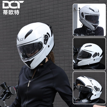Dot tiote motorcycle open-face helmet winter men's double lens lightweight multi-functional motorcycle helmet 3c certification