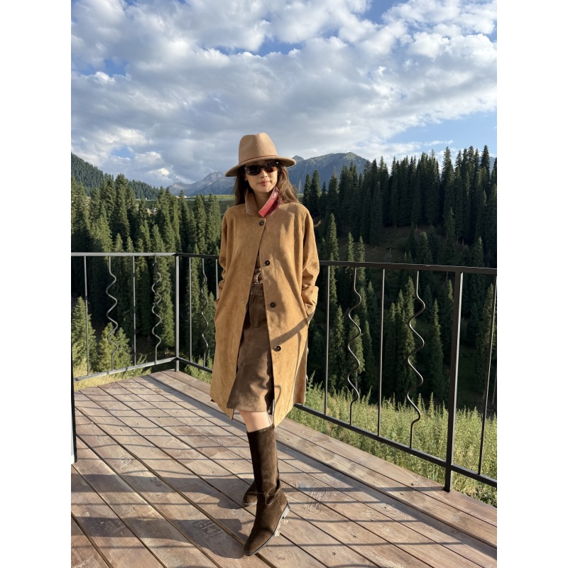 Jinmstudio丨【Borg Lattice Pattern】Simple Classic Silhouette Mid-Length Trench Coat 602601A4101 Jinmstudio丨【Borg Lattice Pattern】Simple Classic Silhouette Mid-Length Trench Coat 602601A4101